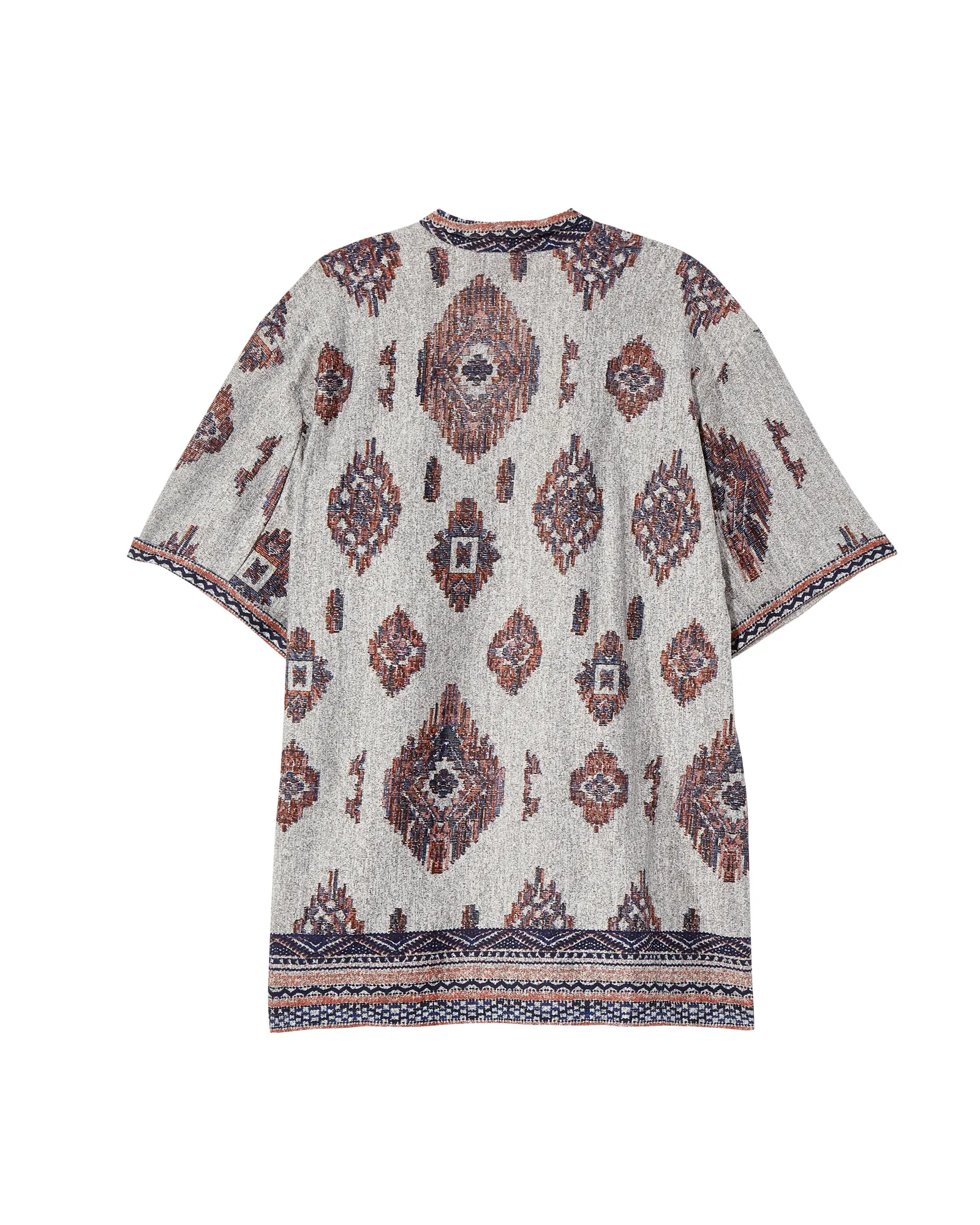 Shay Knit Kimono | Light Grey / Navy
