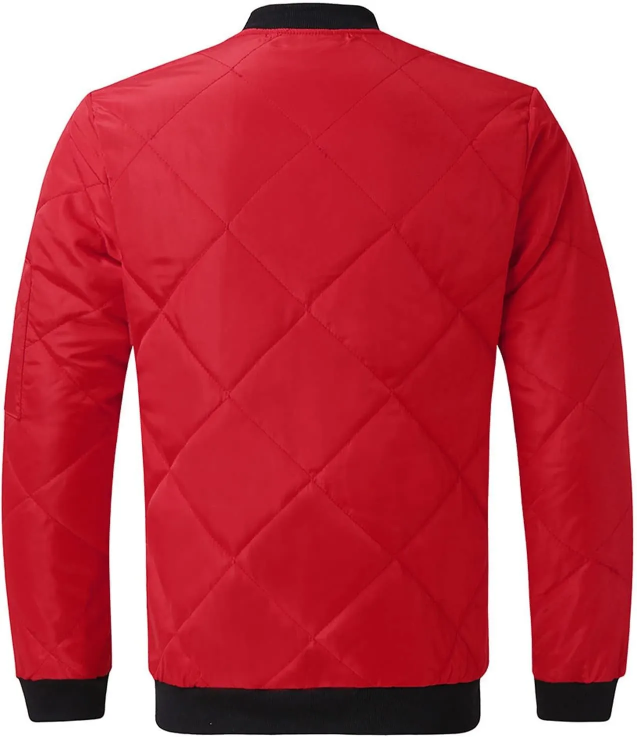 SHOPESSA Men's Winter Coat Casual Mock Neck Zip Up Down Jacket Padded Bomber Jacket Men Relaxed Fit Diamond Quilted Jackets