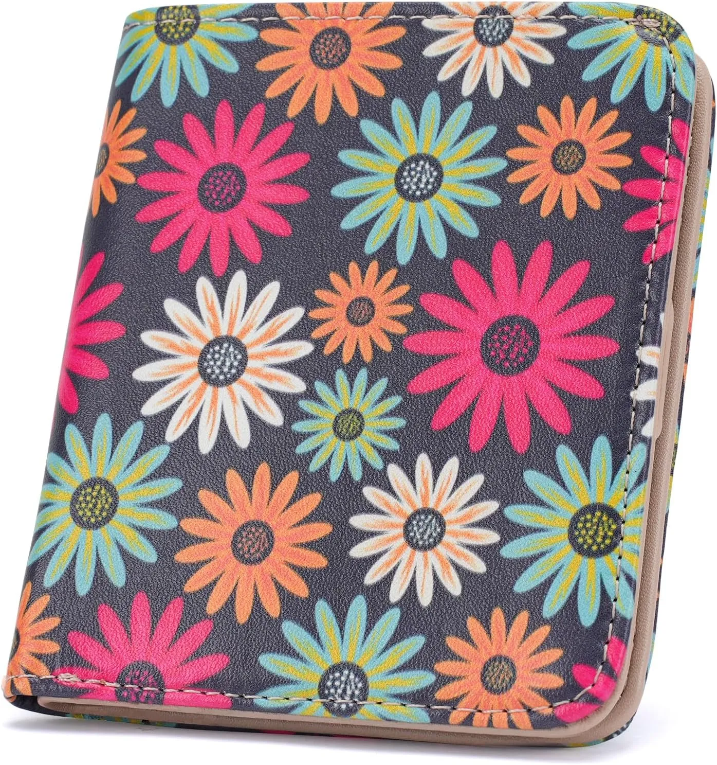 Small Womens Wallet Mini Compact Bifold Pocket Wallet Ladies RFID Blocking Slim Wallet for Women with ID Window