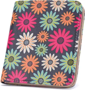 Small Womens Wallet Mini Compact Bifold Pocket Wallet Ladies RFID Blocking Slim Wallet for Women with ID Window