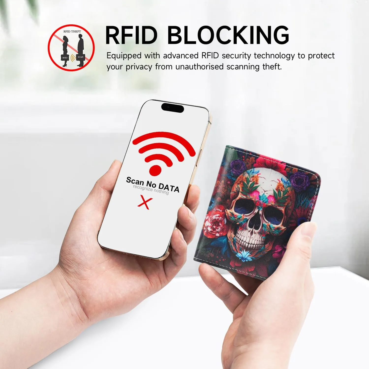 Small Womens Wallet Mini Compact Bifold Pocket Wallet Ladies RFID Blocking Slim Wallet for Women with ID Window