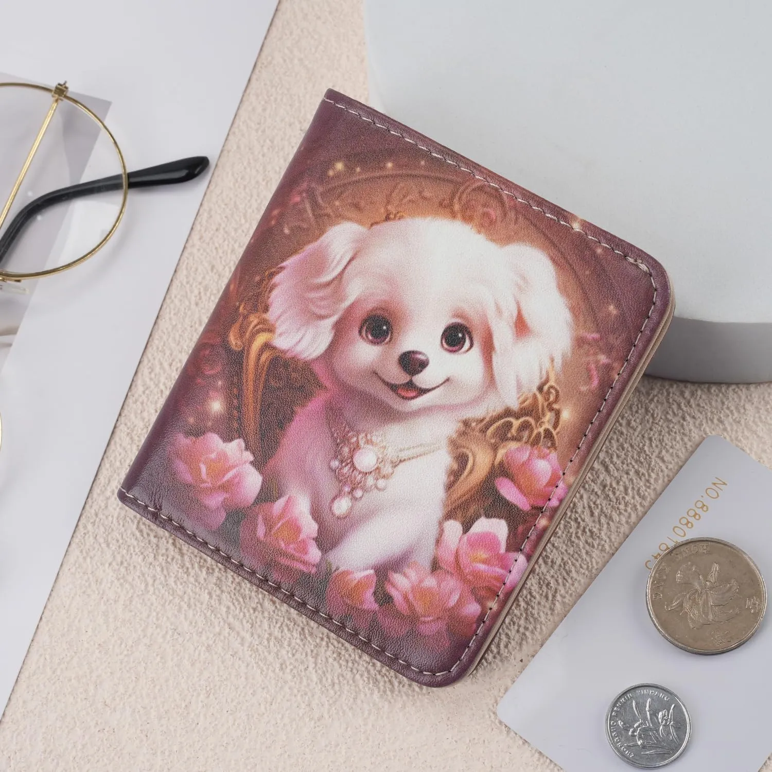 Small Womens Wallet Mini Compact Bifold Pocket Wallet Ladies RFID Blocking Slim Wallet for Women with ID Window
