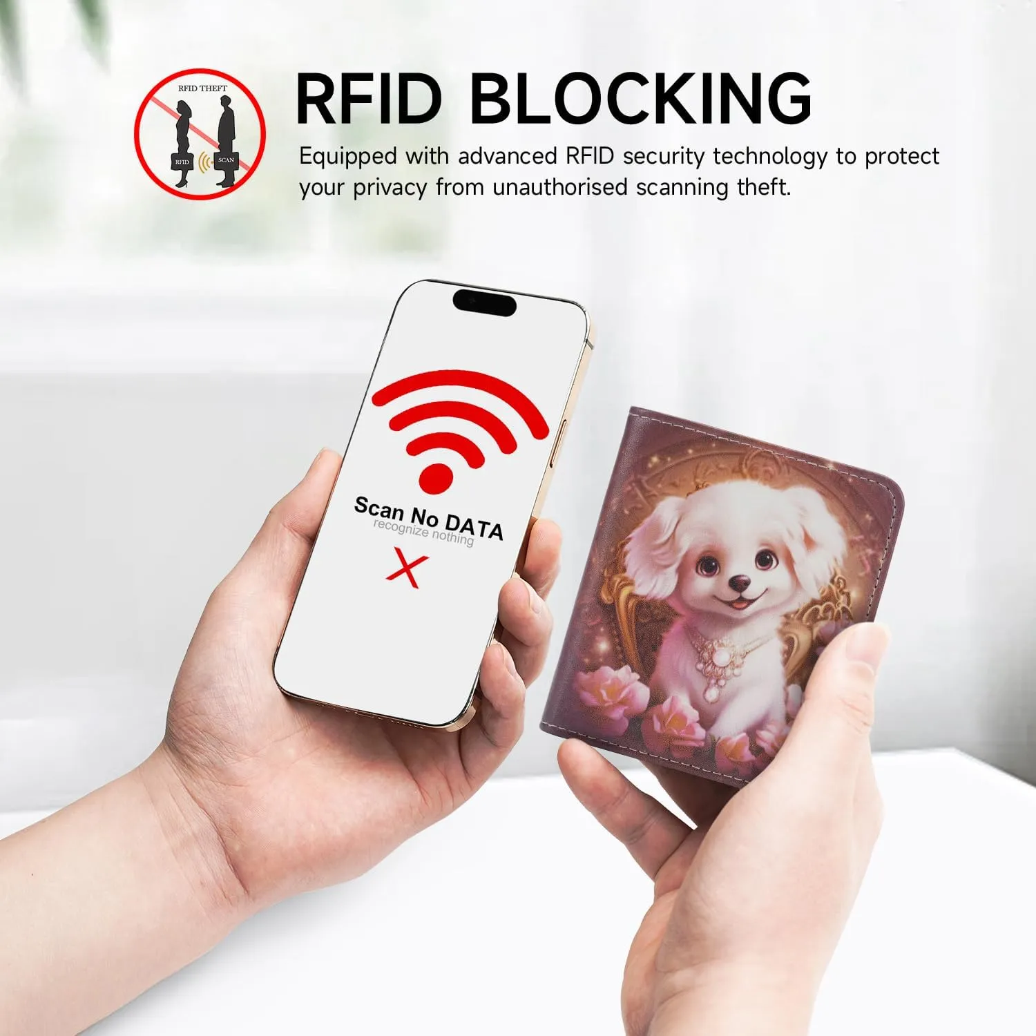 Small Womens Wallet Mini Compact Bifold Pocket Wallet Ladies RFID Blocking Slim Wallet for Women with ID Window
