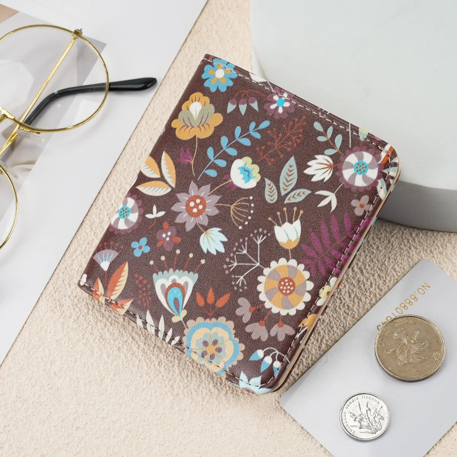 Small Womens Wallet Mini Compact Bifold Pocket Wallet Ladies RFID Blocking Slim Wallet for Women with ID Window