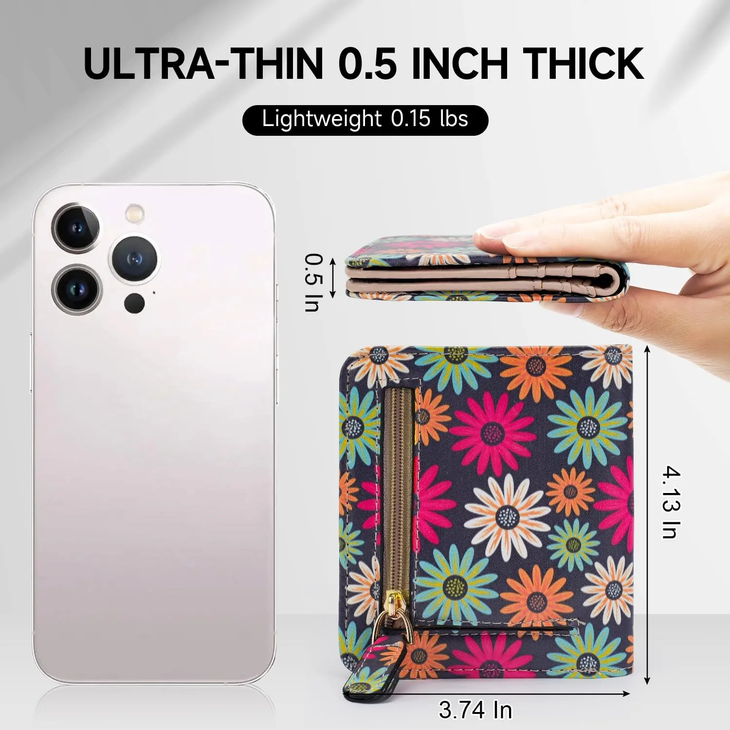 Small Womens Wallet Mini Compact Bifold Pocket Wallet Ladies RFID Blocking Slim Wallet for Women with ID Window