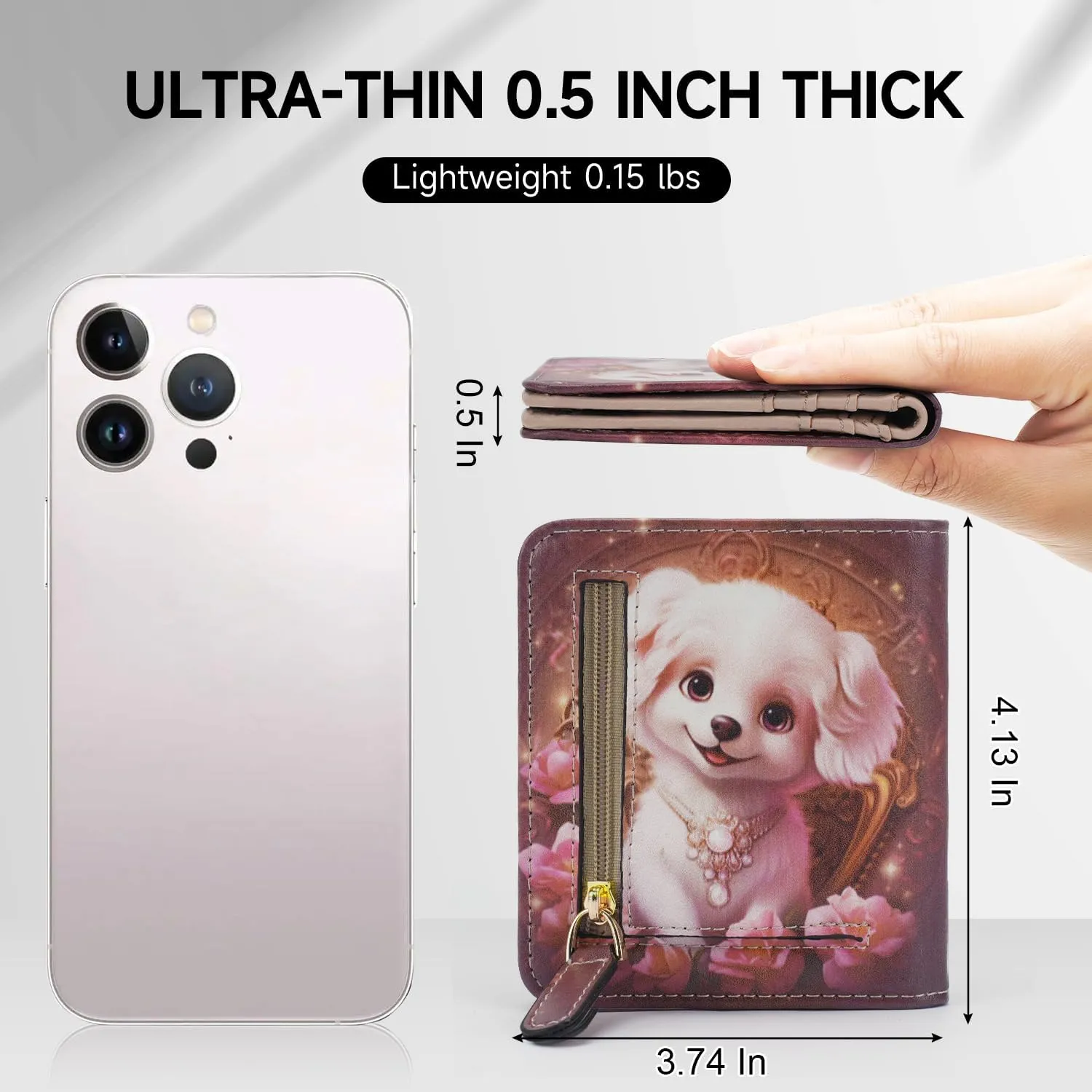 Small Womens Wallet Mini Compact Bifold Pocket Wallet Ladies RFID Blocking Slim Wallet for Women with ID Window