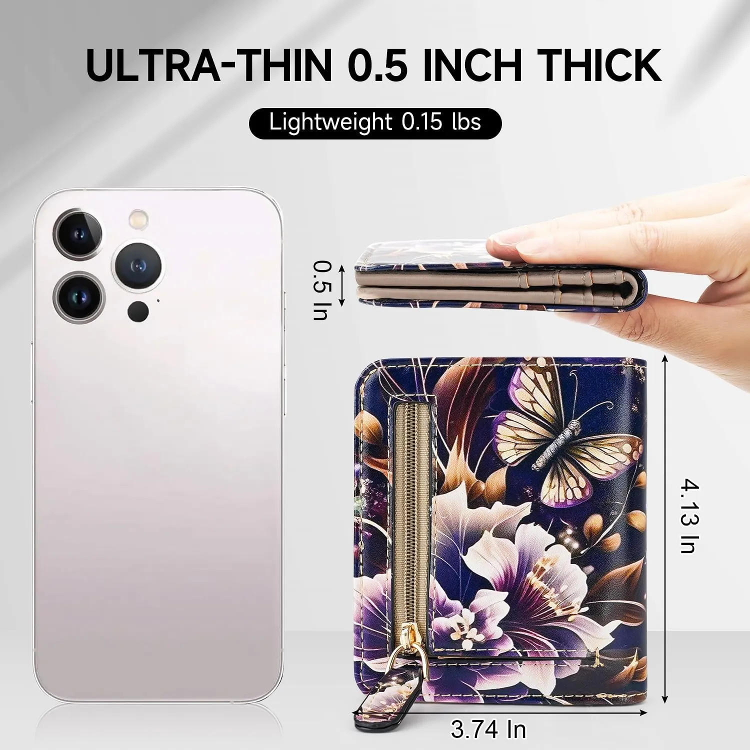 Small Womens Wallet Mini Compact Bifold Pocket Wallet Ladies RFID Blocking Slim Wallet for Women with ID Window