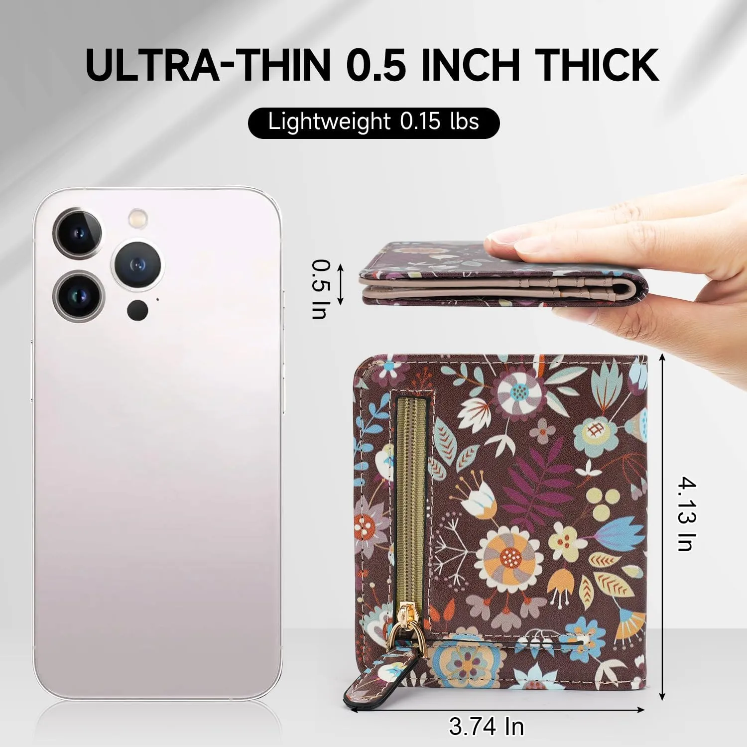Small Womens Wallet Mini Compact Bifold Pocket Wallet Ladies RFID Blocking Slim Wallet for Women with ID Window