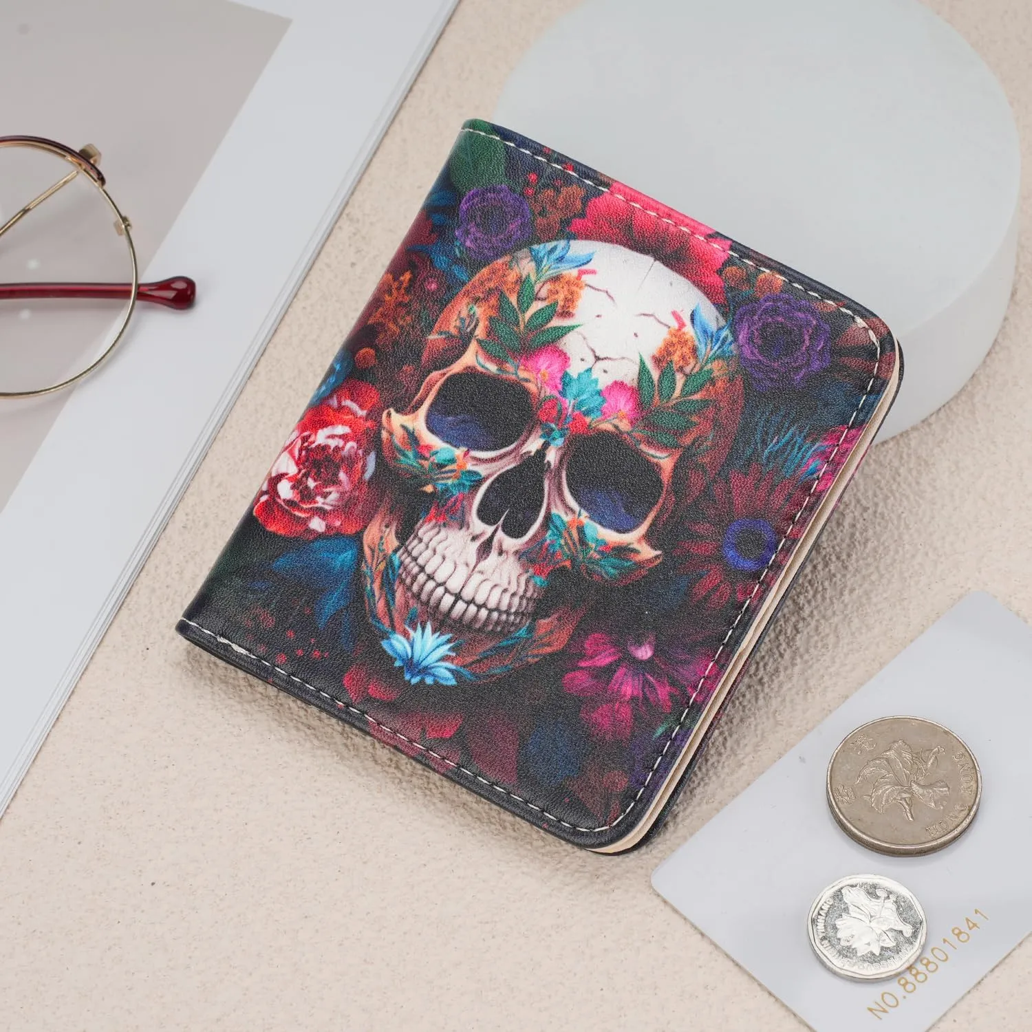 Small Womens Wallet Mini Compact Bifold Pocket Wallet Ladies RFID Blocking Slim Wallet for Women with ID Window