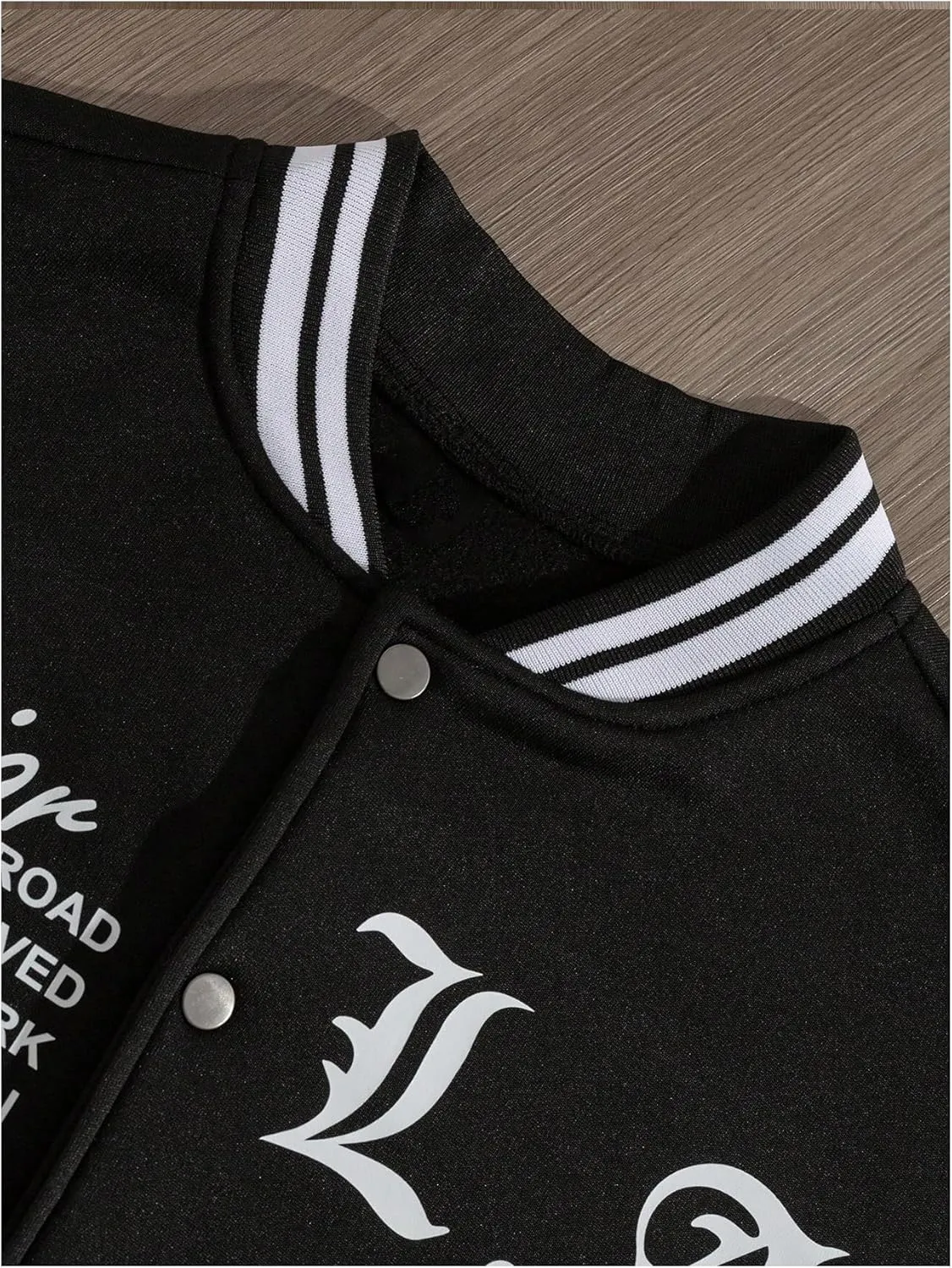 SOLY HUX Men's Varsity Jacket Color Block Letter Graphic Print Long Sleeve Casual Baseball Jacket