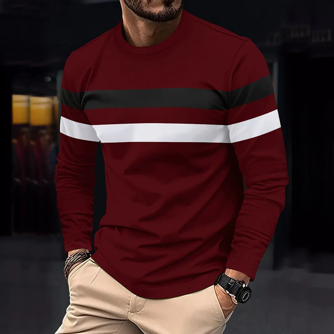 Stripped Cotten Long Sleeve T-shirt