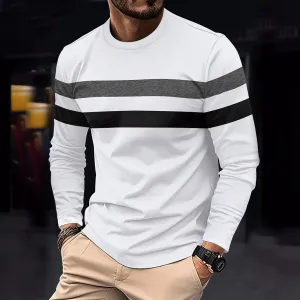 Stripped Cotten Long Sleeve T-shirt