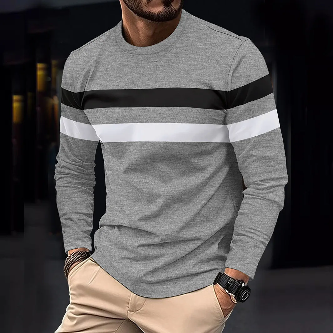 Stripped Cotten Long Sleeve T-shirt