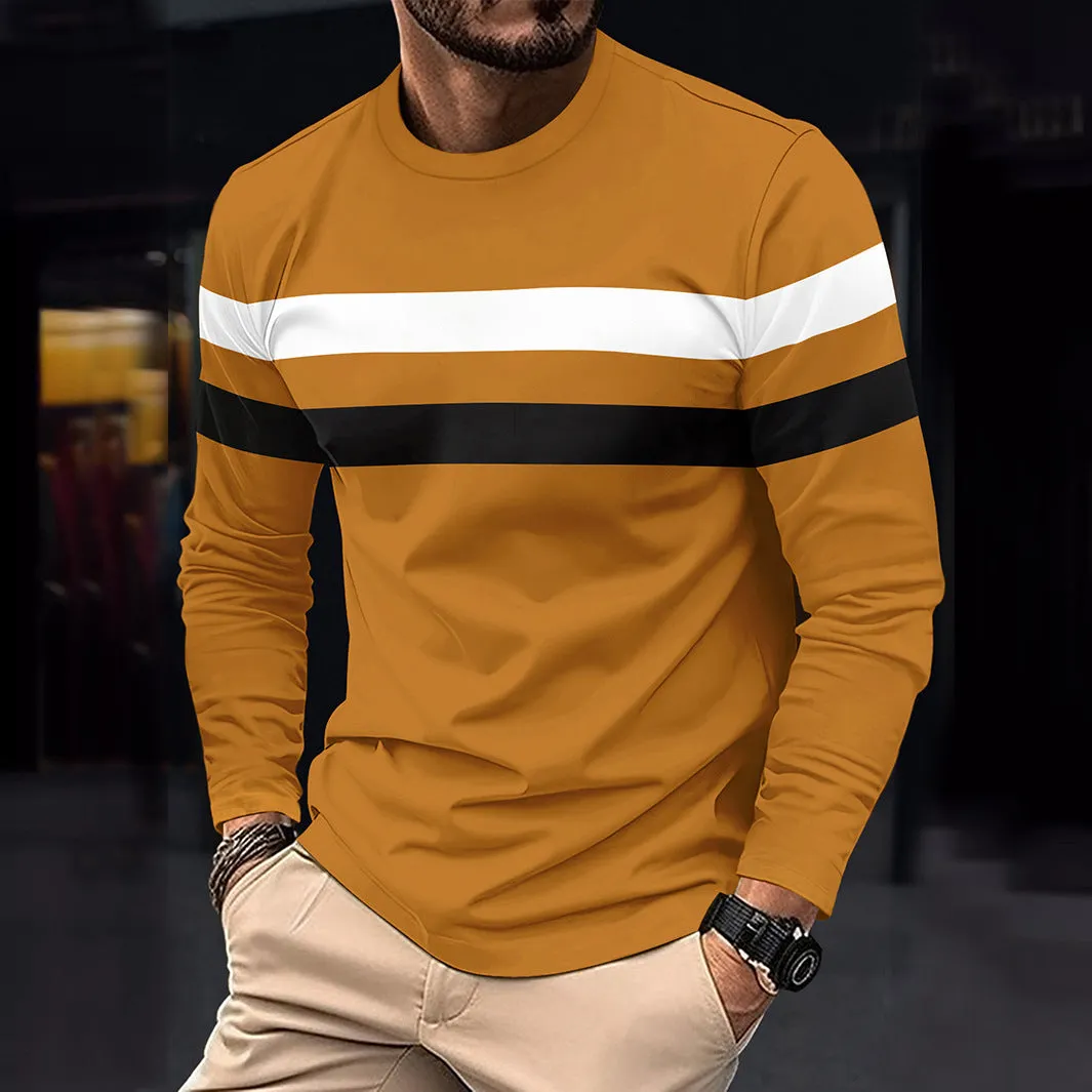 Stripped Cotten Long Sleeve T-shirt