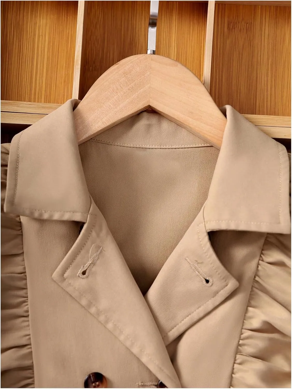 SweatyRocks Girl's Double Breasted Trench Coat Kids Long Sleeve Lightweight Belt Fall Dress Outerwear Jacket