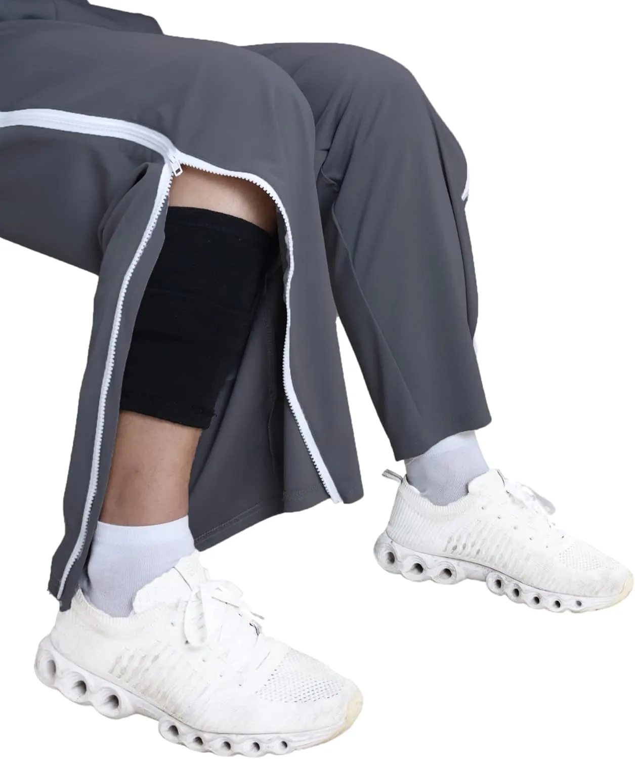 Tear Away Pants for Men Side Zipper Lightweight Pants Zip Leg Sweatpants Breakaway Post Surgery Recovery Zipper Pants