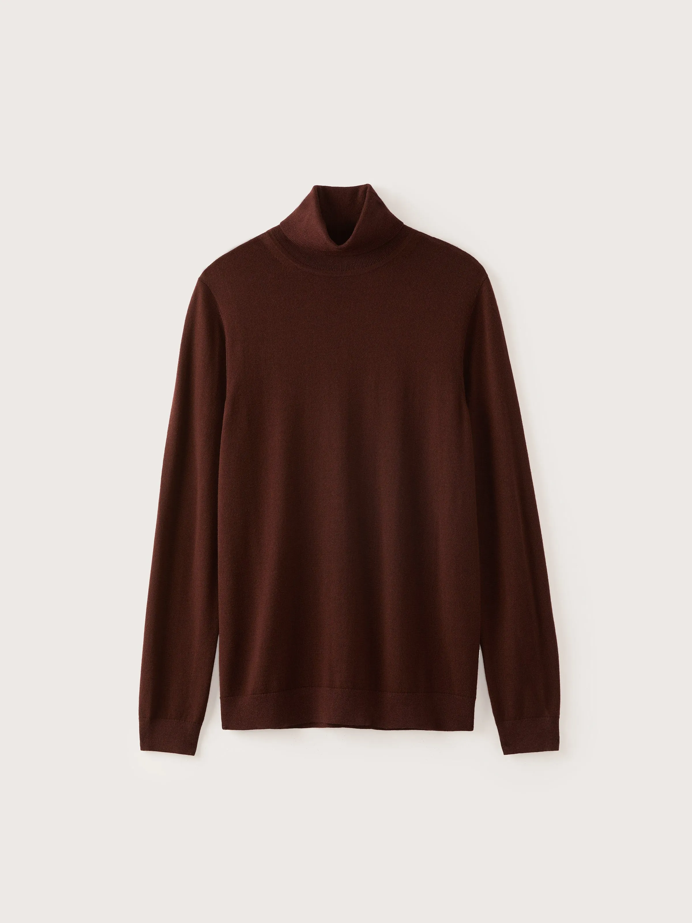 The Merino Wool Turtleneck Sweater in Dark Red