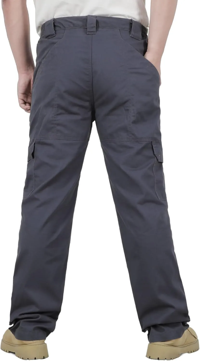 TICOMELA FR Pants for Men Flame Resistant Cargo Pants Lightweight 100% Cotton NFPA2112 7.5oz Elastic Waist Pants