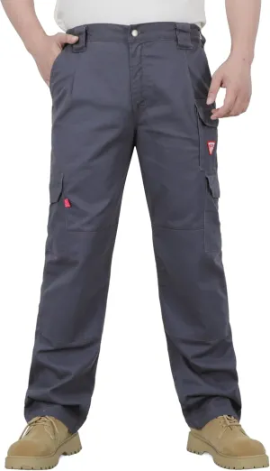 TICOMELA FR Pants for Men Flame Resistant Cargo Pants Lightweight 100% Cotton NFPA2112 7.5oz Elastic Waist Pants