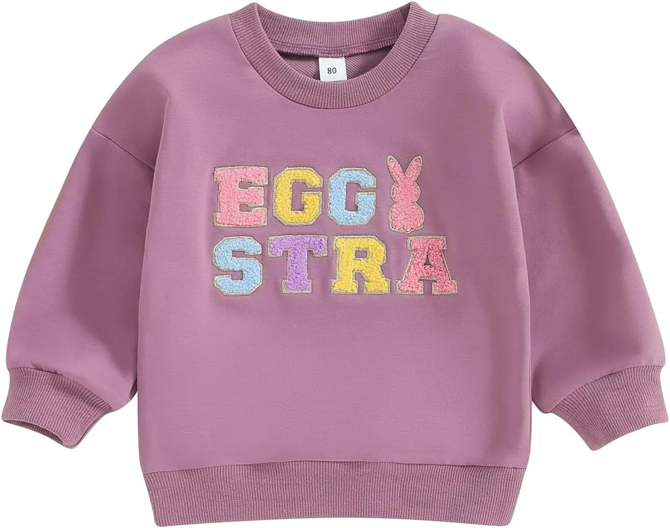 Toddler Boys Girls Easter Outfit Baby Kids Egg Star Crewneck Sweatshirt Oversize Pullover Bunny Shirt Holiday Clothes