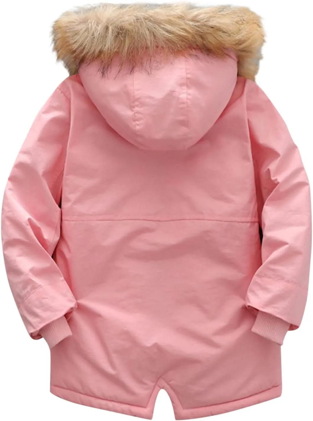Toddler Girls Boy's Thick Cotton-Padded Parka Jacket Faux Fur Hooded Fleece Coat for Kids Midweight Winter Jacket