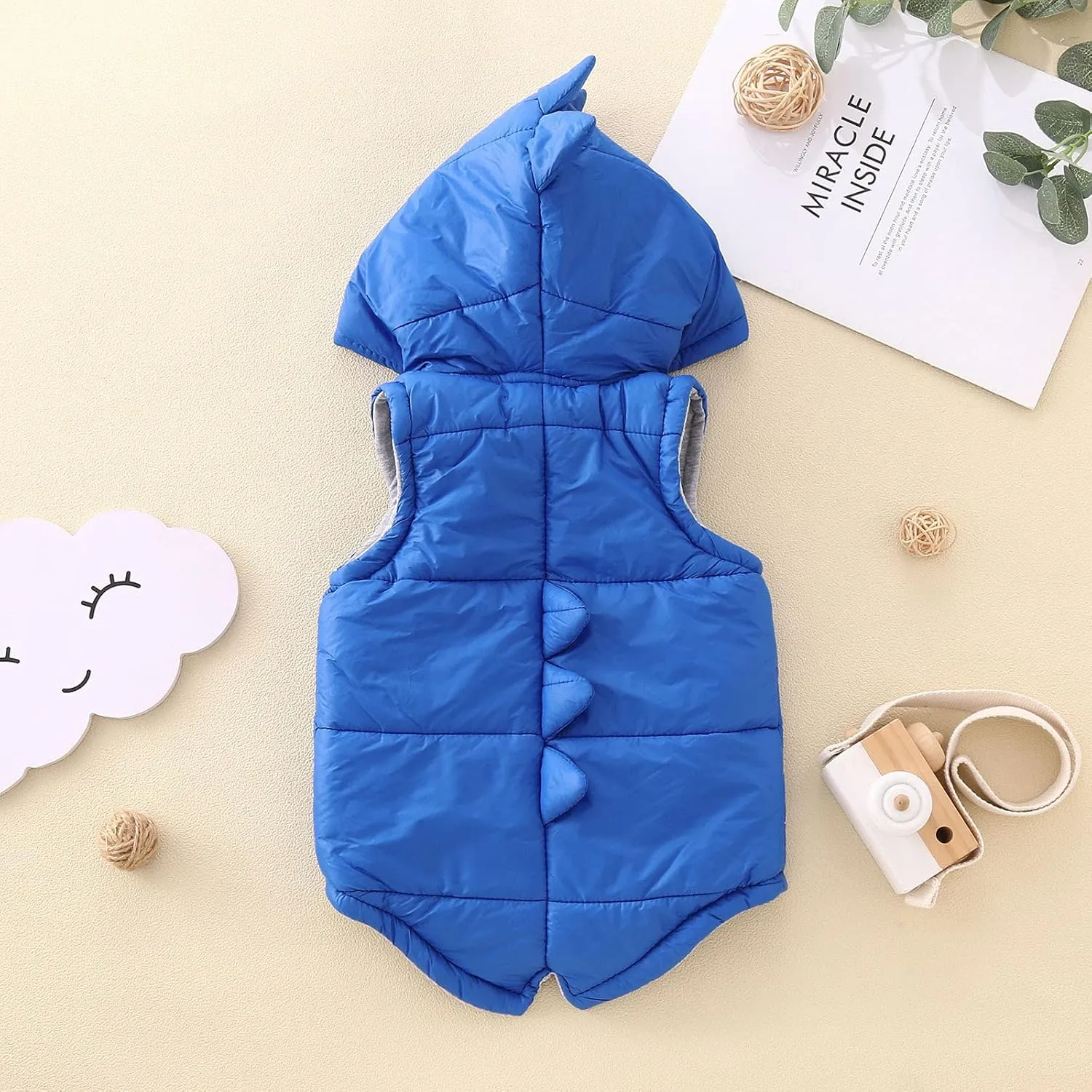 Toddler Kids Baby Boys Girls Winter Warm Solid Dinosaur Padded Vest Outerwear Baby Boy Winter Coat 12 Months