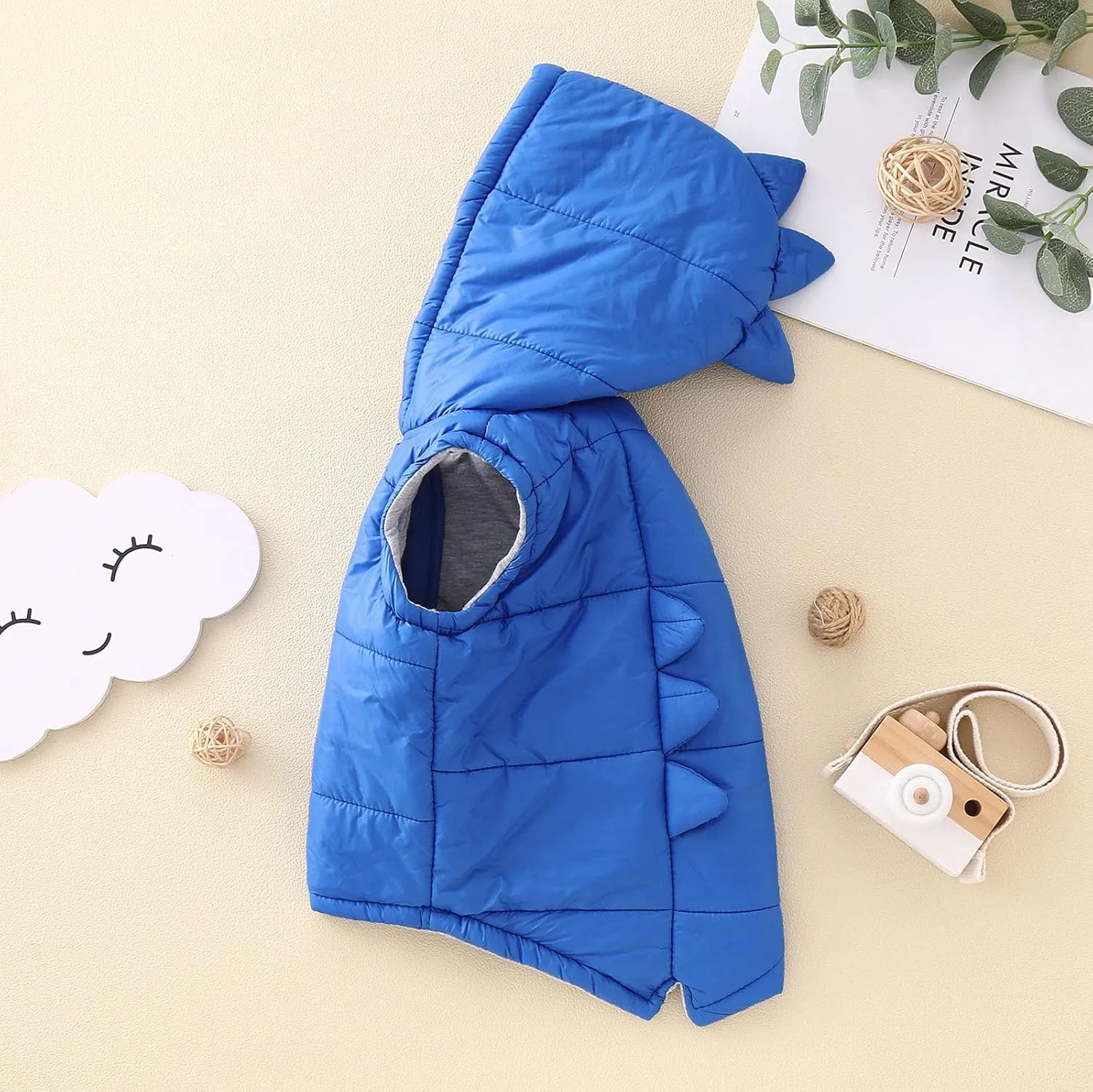 Toddler Kids Baby Boys Girls Winter Warm Solid Dinosaur Padded Vest Outerwear Baby Boy Winter Coat 12 Months
