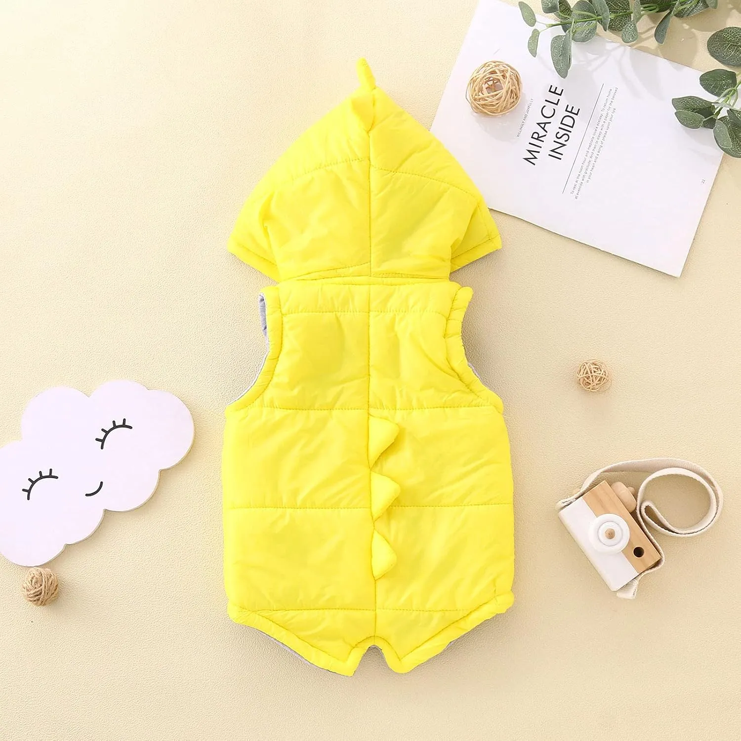 Toddler Kids Baby Boys Girls Winter Warm Solid Dinosaur Padded Vest Outerwear Baby Boy Winter Coat 12 Months