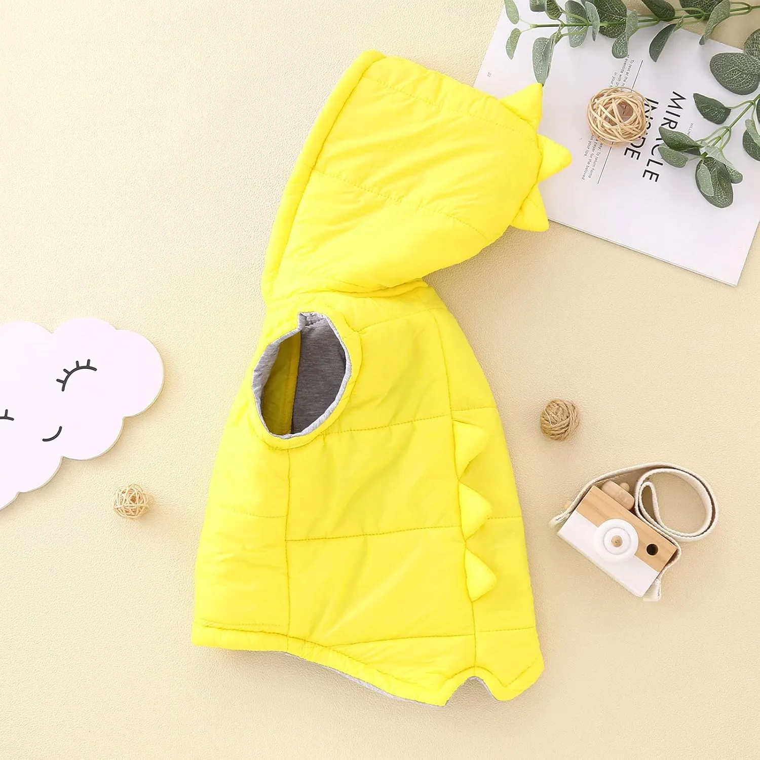 Toddler Kids Baby Boys Girls Winter Warm Solid Dinosaur Padded Vest Outerwear Baby Boy Winter Coat 12 Months