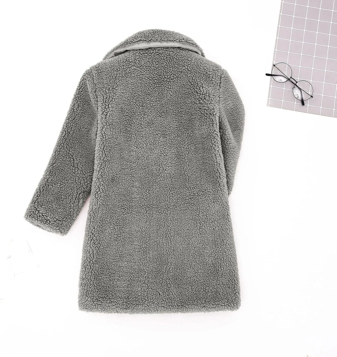 Toddler Kids Winter Fleece Jacket Warm Outwear Clothes Baby Girls Faux Fur Cardigan Trench Long Coat Winter Coat