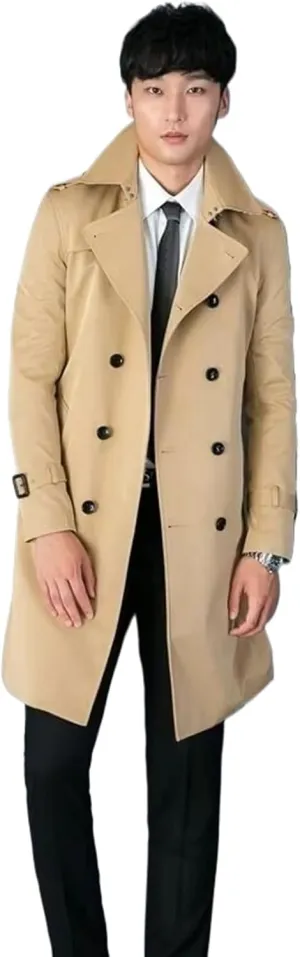 Trench Coat for mens Long Coats Male Overcoat
