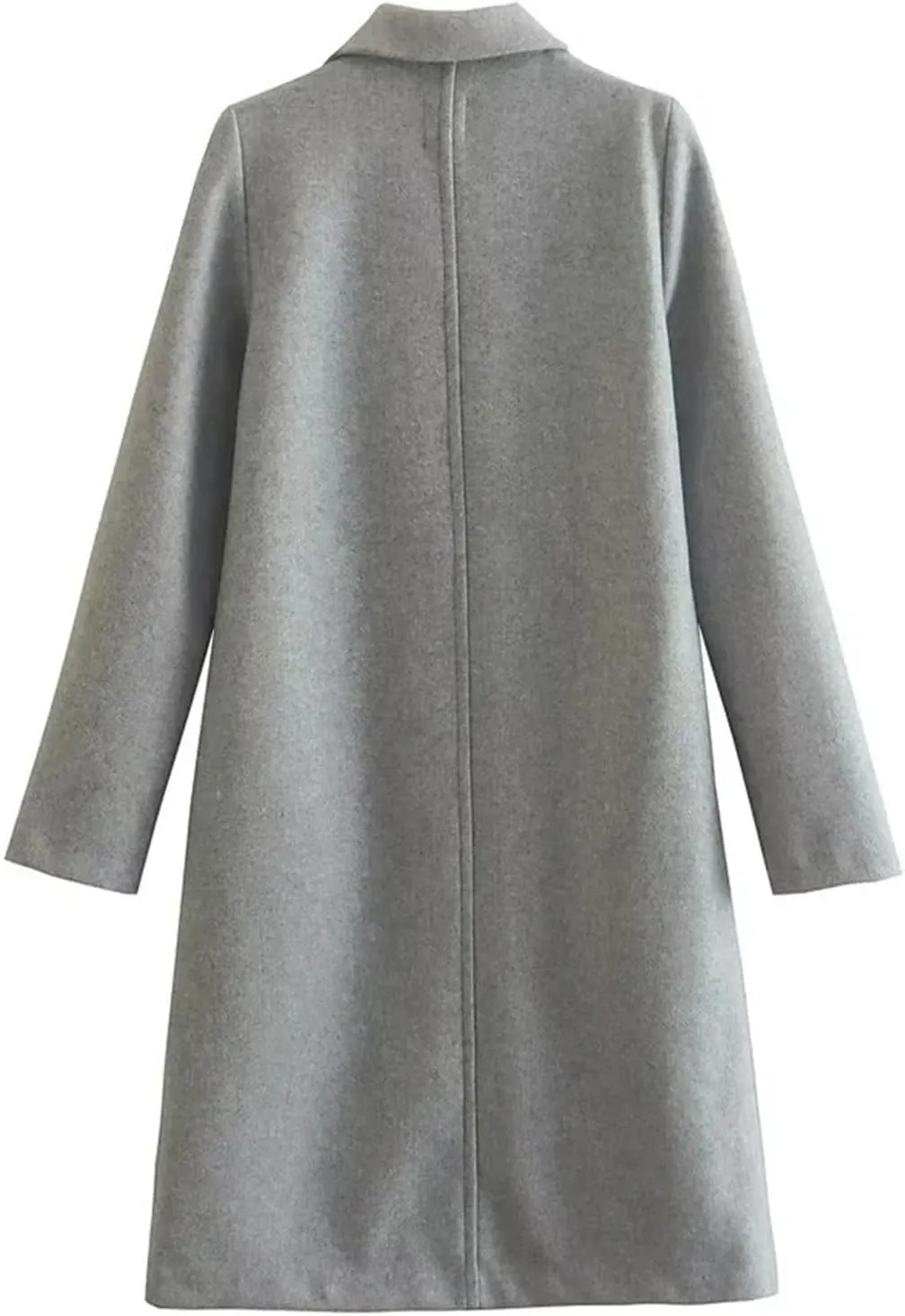 Trench Coat for Women 2024 Notch Lapel Pea Coat Wool Blend Long Coat Open Front Cardigan Trendy Fall Winter Coats