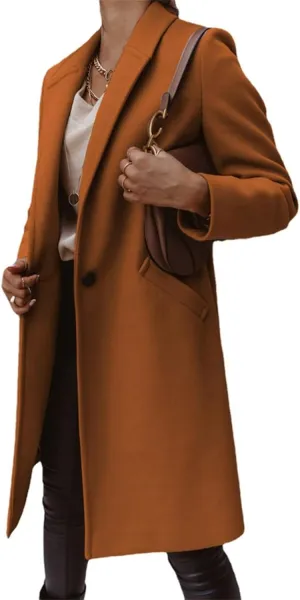 Trench Coat for Women Winter Elegant Windbreaker Fall Long Coats for Women Midi Peacoat Trench Coats Outwear