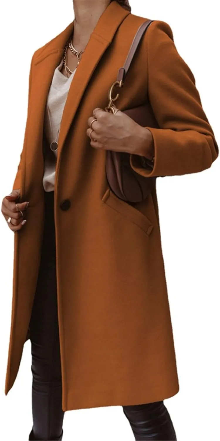 Trench Coat for Women Winter Elegant Windbreaker Fall Long Coats for Women Midi Peacoat Trench Coats Outwear