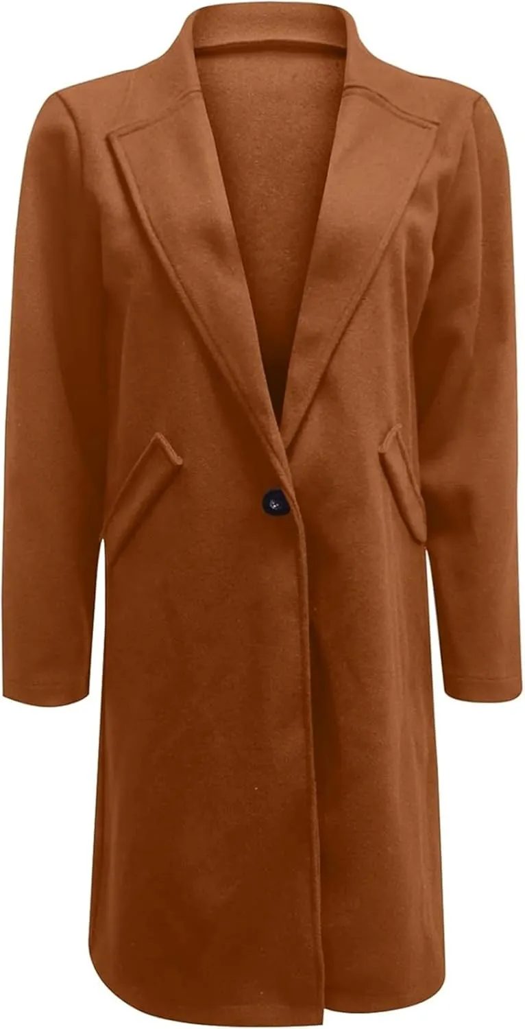 Trench Coat for Women Winter Elegant Windbreaker Fall Long Coats for Women Midi Peacoat Trench Coats Outwear
