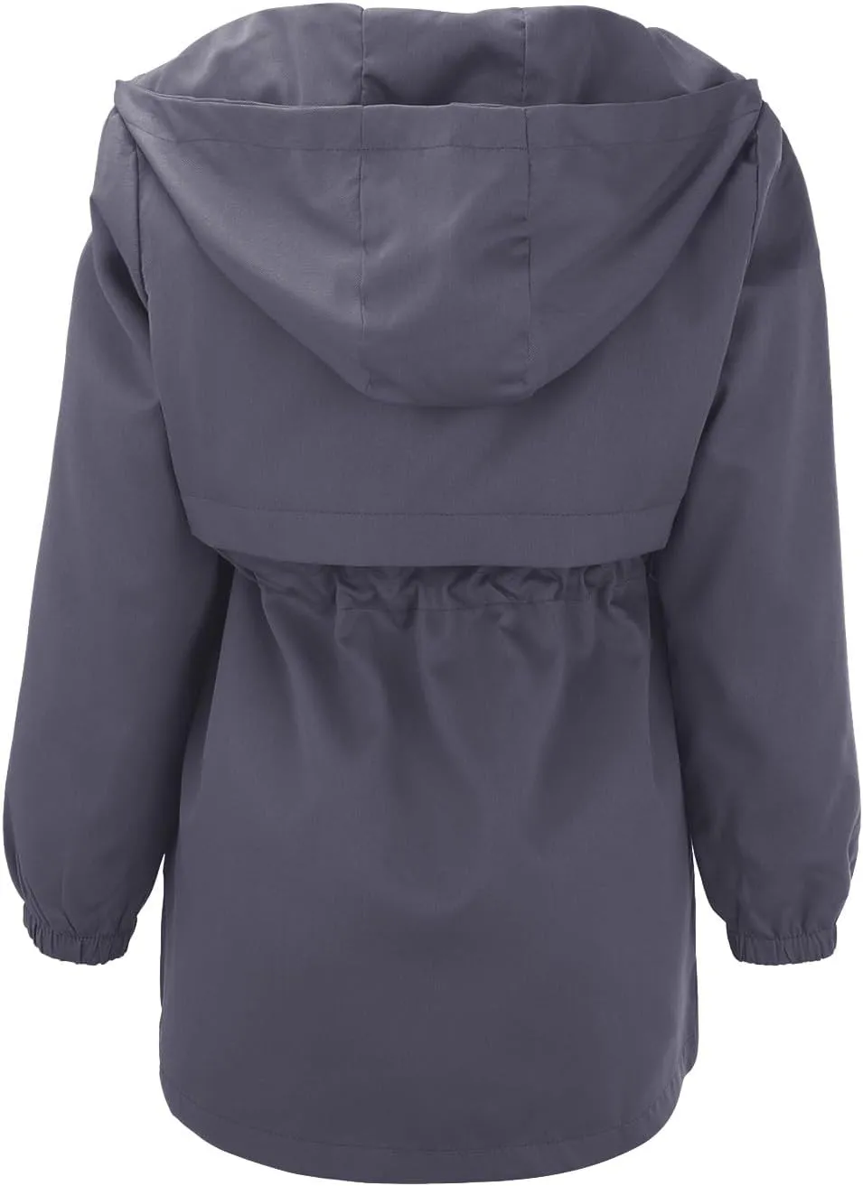 Trench Coat With Hood Women with Pockets Mid Length Windbreaker Casual Plus Size Drawstring Waist Zip Outdoor Jackets