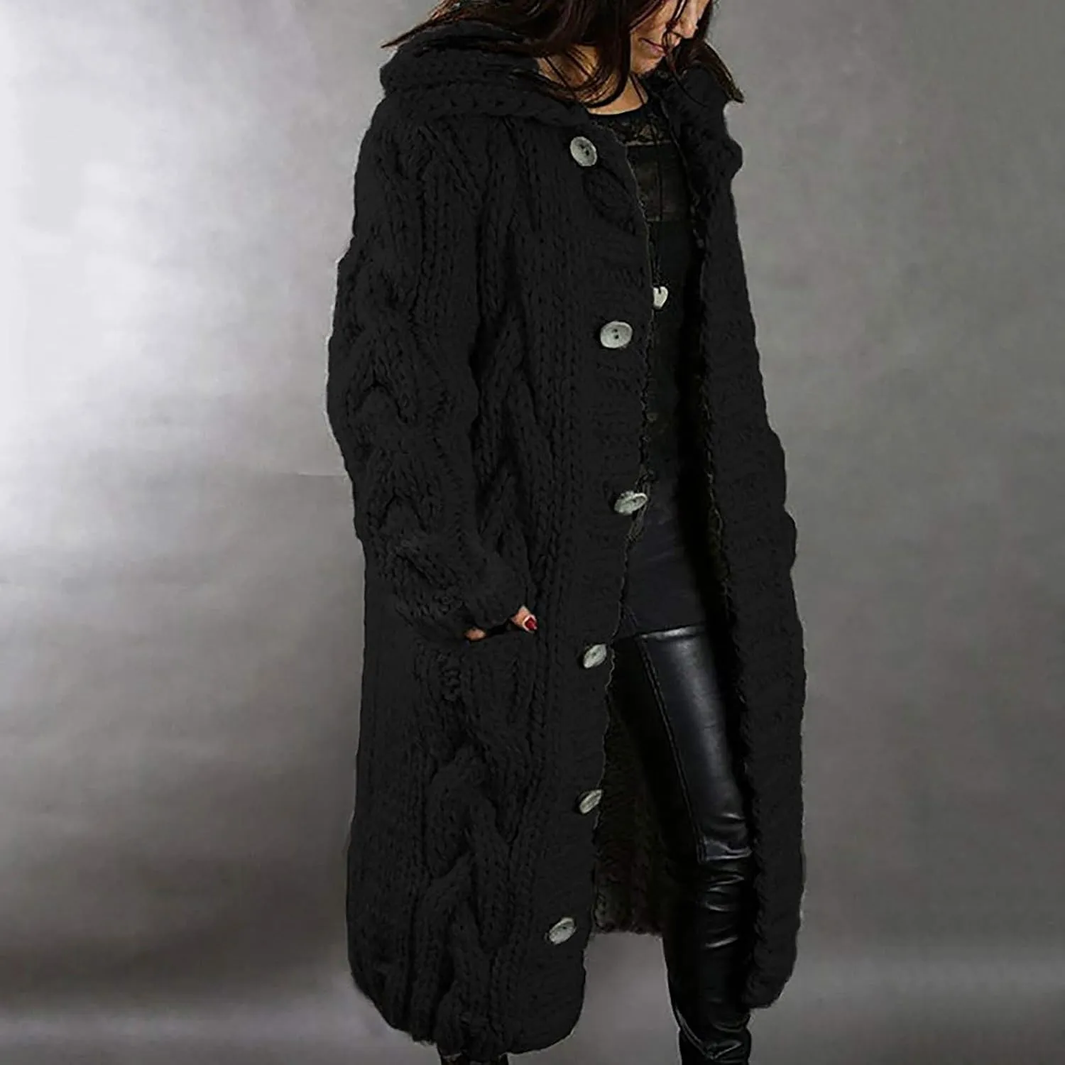 Trench Coats for Women Women Cardigan Breasted Large Long Single Sleeves Coat Women's Coat Double-Breasted Classic