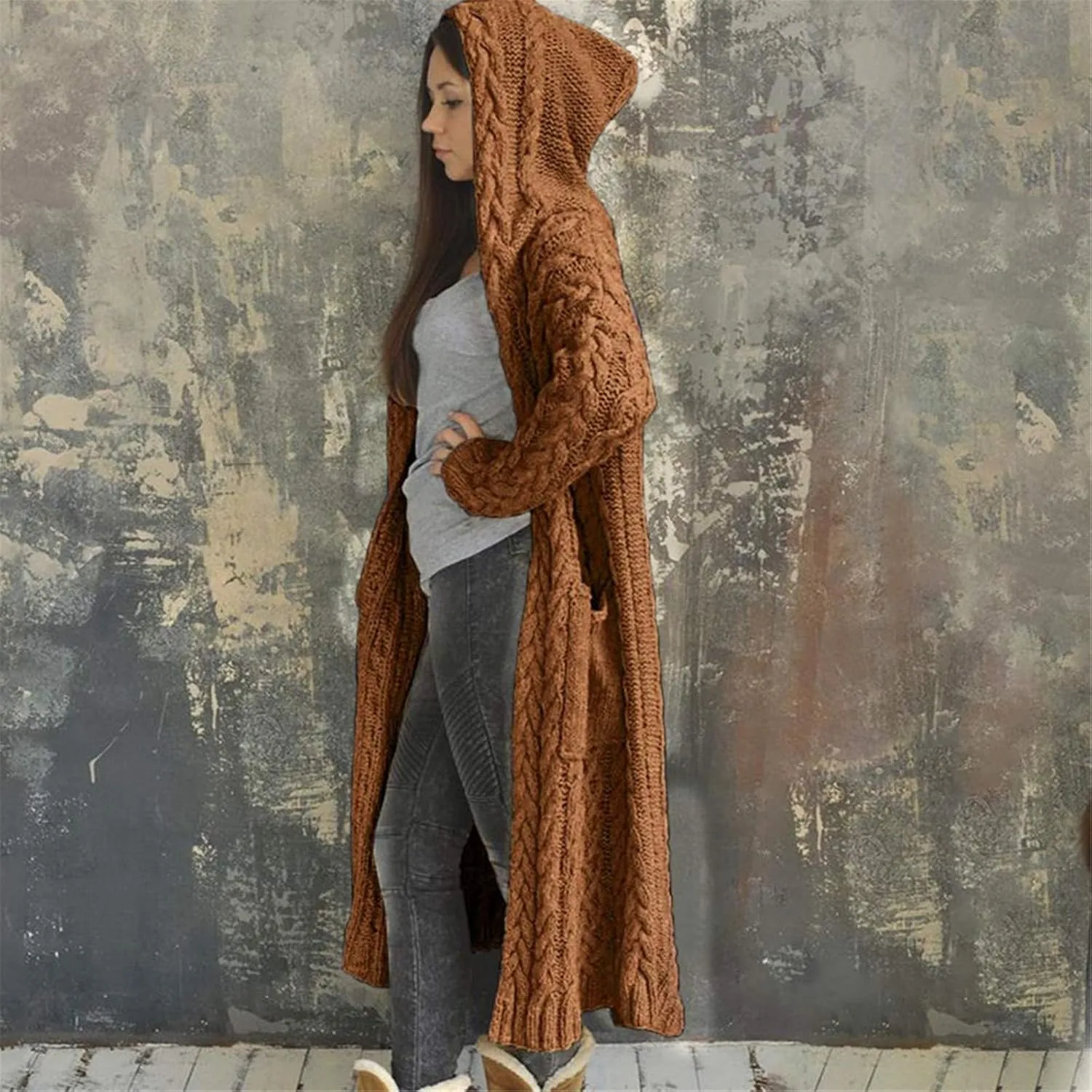 Trench Coats for Women Women Cardigan Breasted Large Long Single Sleeves Coat Women's Coat Double-Breasted Classic
