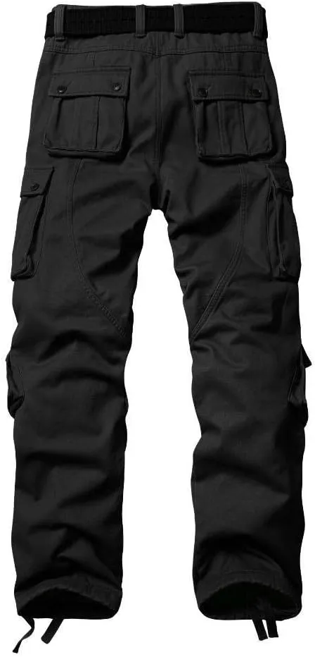 TRGPSG Men's Fleece Lined Hiking Pants, Winter Outdoor Cargo Pants, Work Ski Pants Casual Pants with 8 Pockets