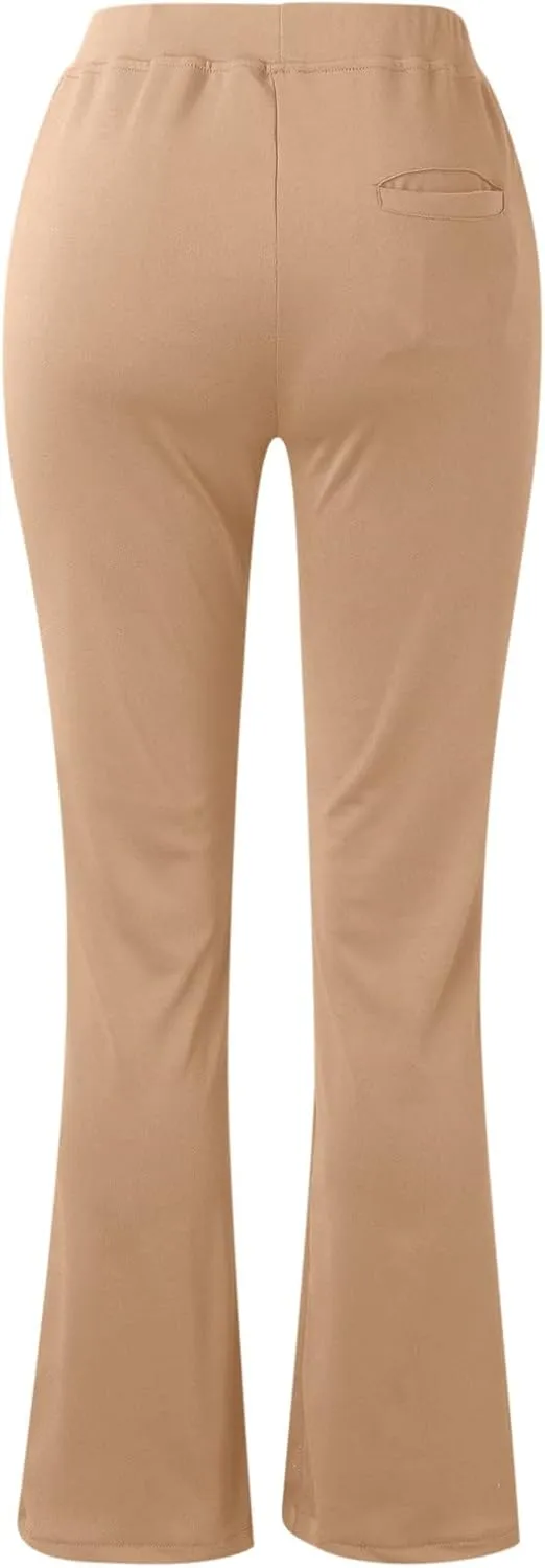 Uillui Formal Suit Pants for Women High Waist Slim Fit Straight Leg Trousers Dressy Casual Business Work Bootleg Pant Slacks