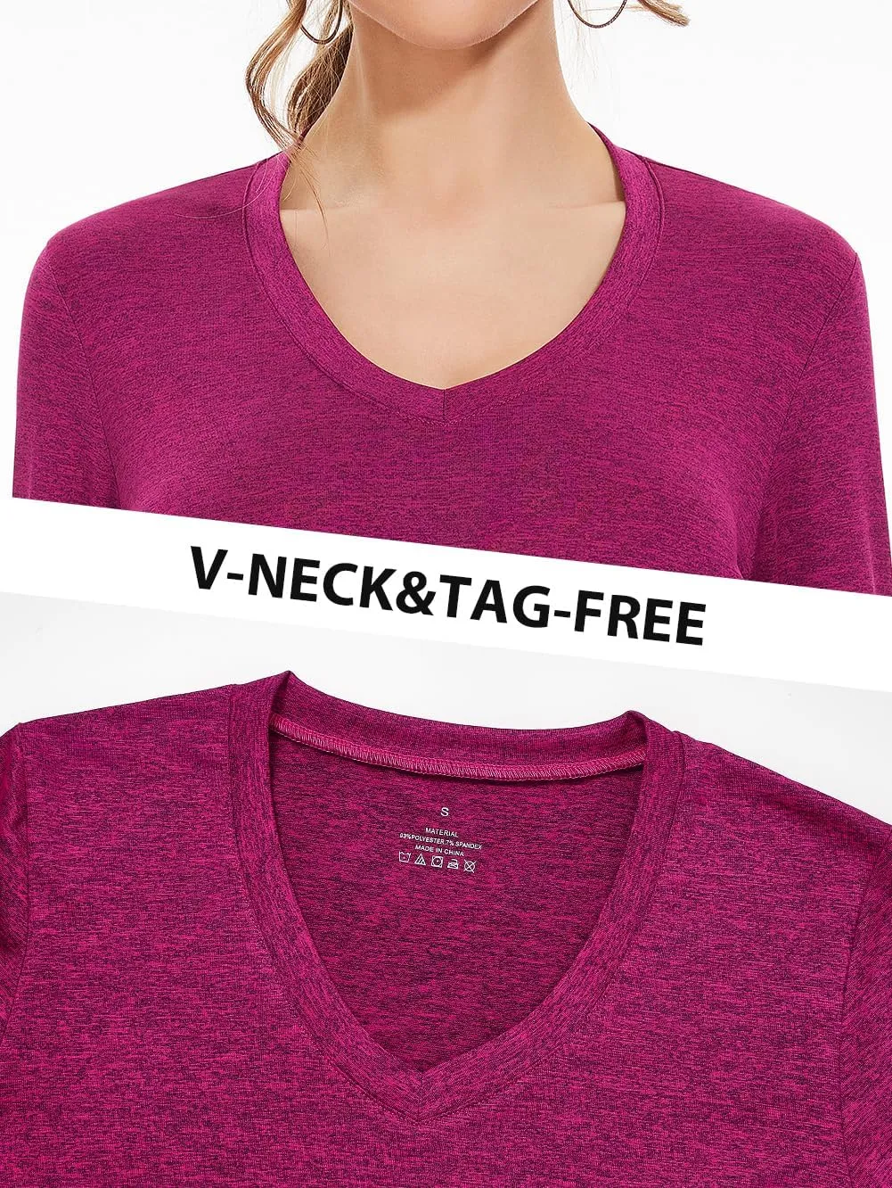 Ullnoy Women's Long Sleeve V Neck T Shirts Long Sleeve Workout Tops for Women V Neck Moisture Wicking Long Sleeve Tee Pack