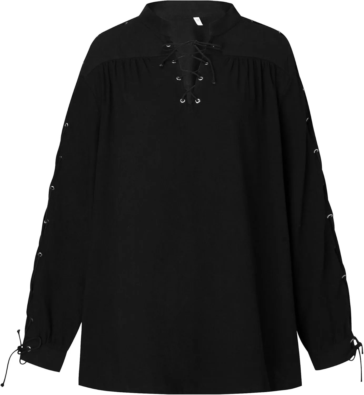 Underwear Men's Loose Linen Medieval Gothic Renaissance Shirt Long Sleeve Pirate Mercenary Costume