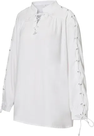Underwear Men's Loose Linen Medieval Gothic Renaissance Shirt Long Sleeve Pirate Mercenary Costume