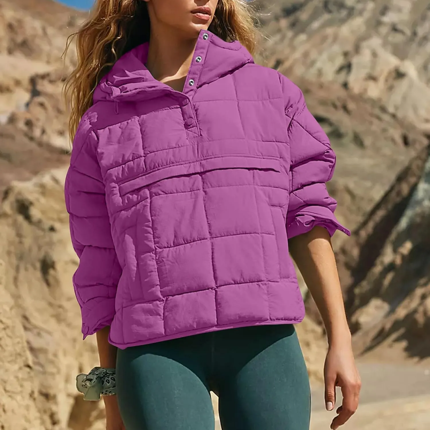 UOFOCO Womens Puffer Jacket with Hood Winter Packable Pullover Down Jackets Winter Quilted Jacket Coats for Women 2024
