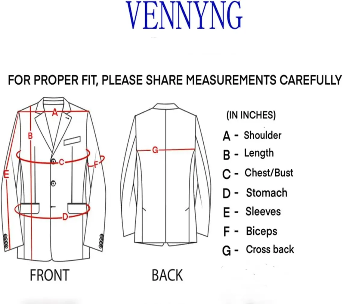 VENNYNG Mens Suit Jacket Single Breasted Vintage Short Trench Coat Blazer with Brown Elbow Patches