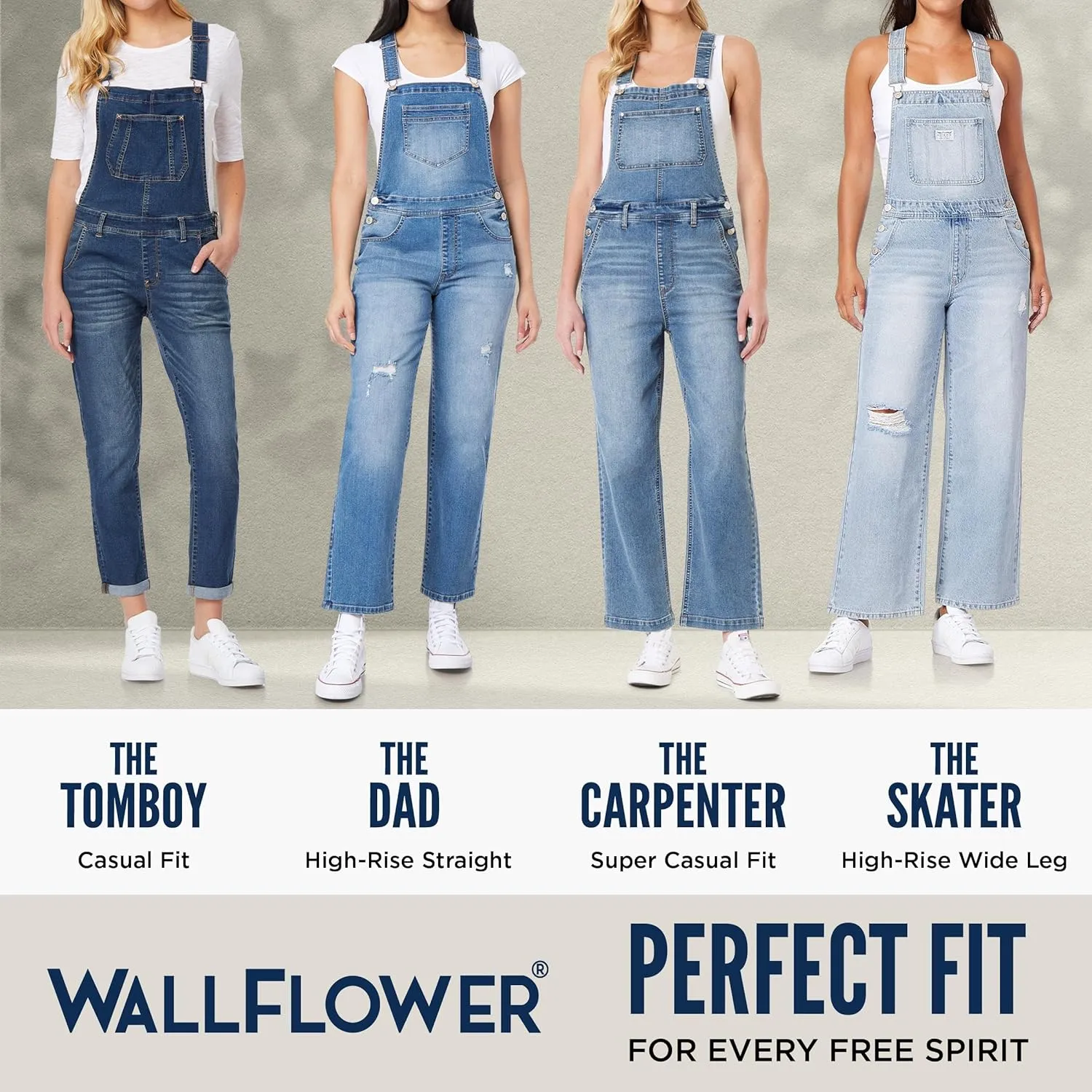 WallFlower Women's Overalls Juniors