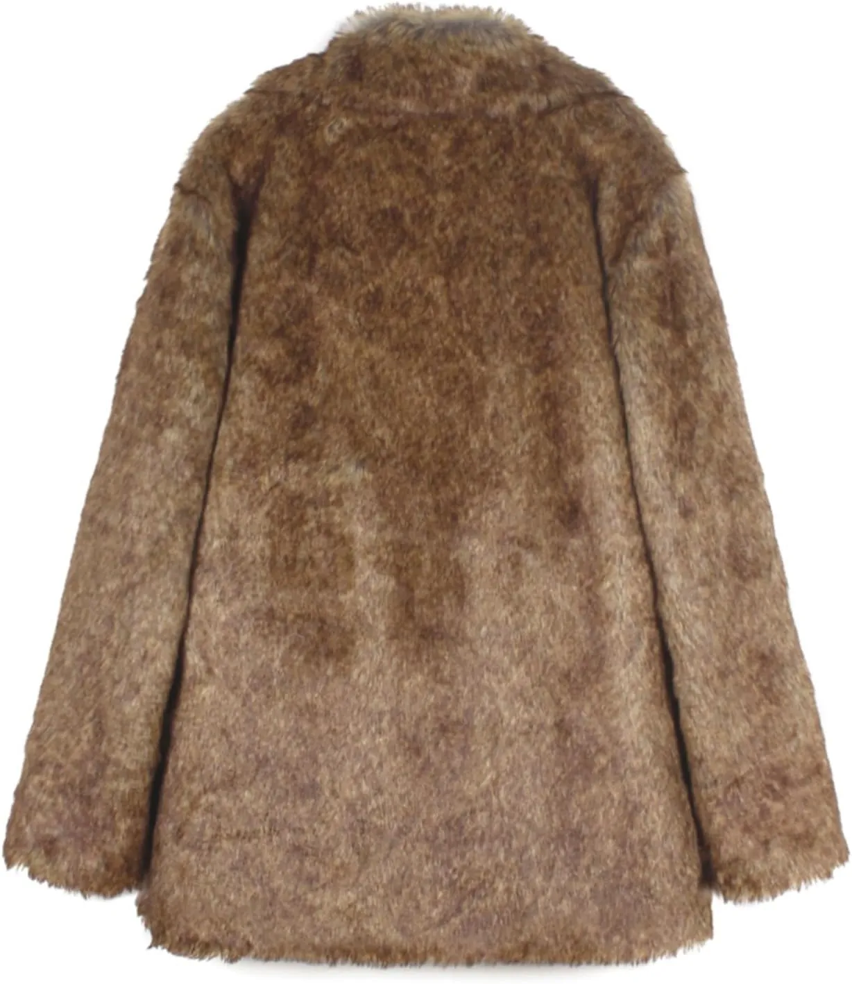 White Faux Fur Coat For Women Mid Length Hooded Cardigan Open Front Outerwear Winter Warm Coats Fur Jackets For