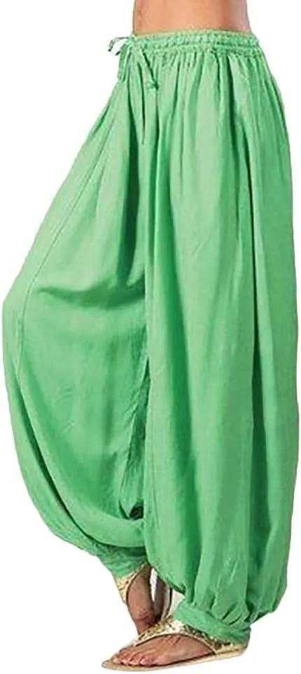 White Linen Pants Women Plus Size Beach Loose Fit Harem Pants with Pockets Pure Color Palazzo Pants for Women
