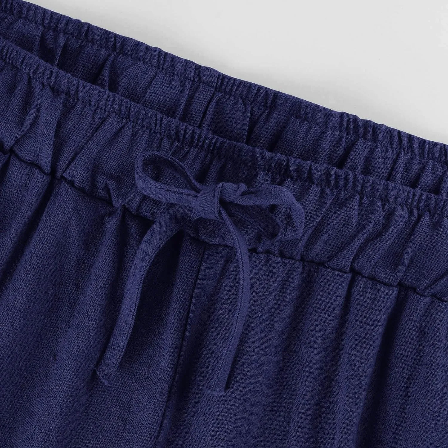 Wide Leg Capris for Women Summer Casual Palazzo Pants Drawstring Elastic Waist Baggy Lightweight Beach Capri Trousers
