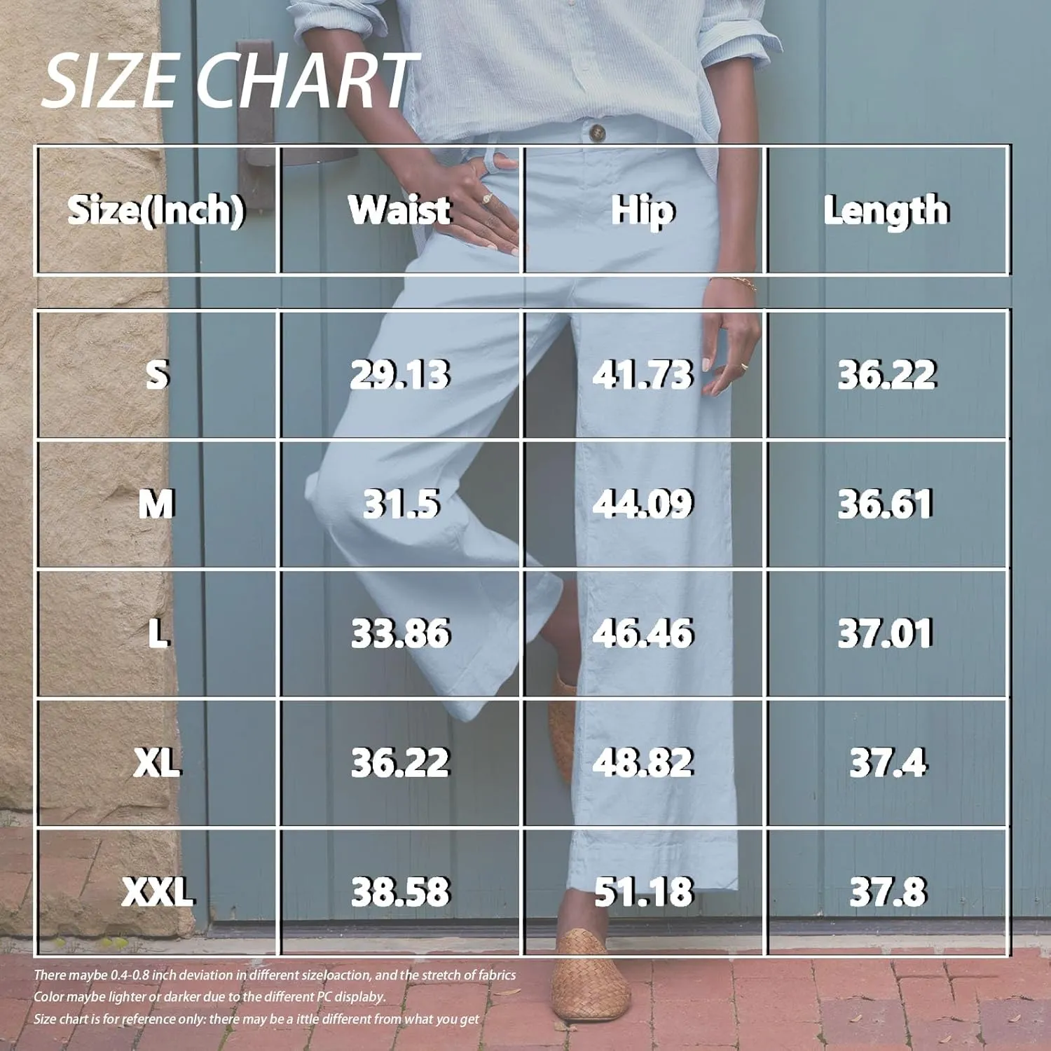 Wide Leg Linen Pants for Women High Waisted Cropped Capri Pants Summer Business Casual Trousers with Pockets